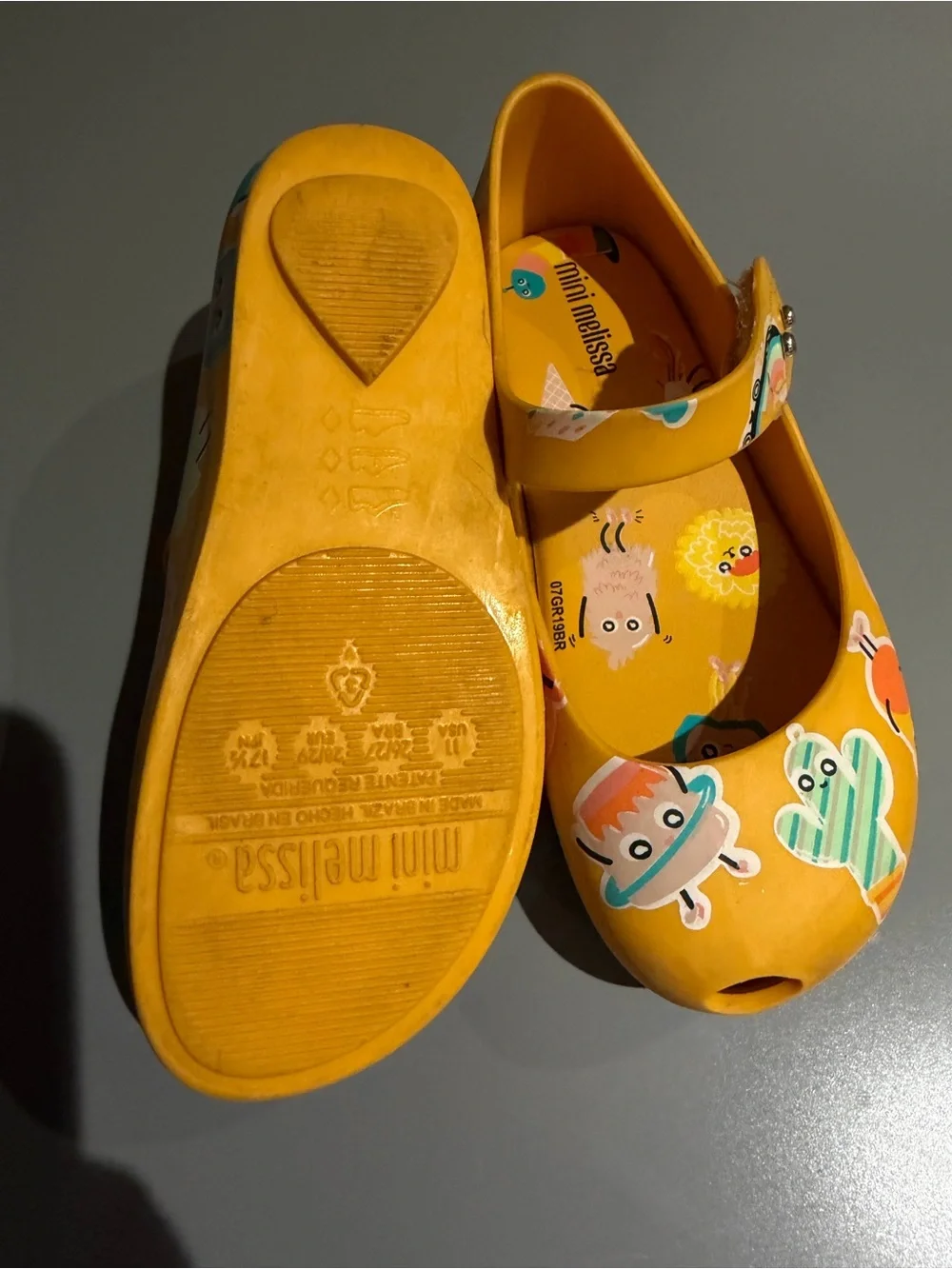 Mini Melissa Yellow Kids' Character Mary Jane Sandals